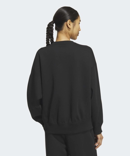 adidas(アディダス)の「エッセンシャルズ プラス スリーストライプス スペーサーニット ルーズフィット クルーネック プルオーバー / トレーナー / アディダス adidas(スウェット・レディース・ブラック・XX-LARGE/LARGE/MEDIUM/SMALL/X-LARGE)」の2枚目の写真