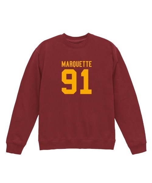 Ol' Basics(オールベーシックス)の「Ol' Basics(オール・ベーシックス) トレーナー スウェット MARQUETTE ロゴ ナンバリング プリント 裏毛 トップス メンズ ユニセックス(スウェット・メンズ・インディゴブルー/モスグリーン/バーガンディー/アッシュ・L/XL/M)」の4枚目の写真