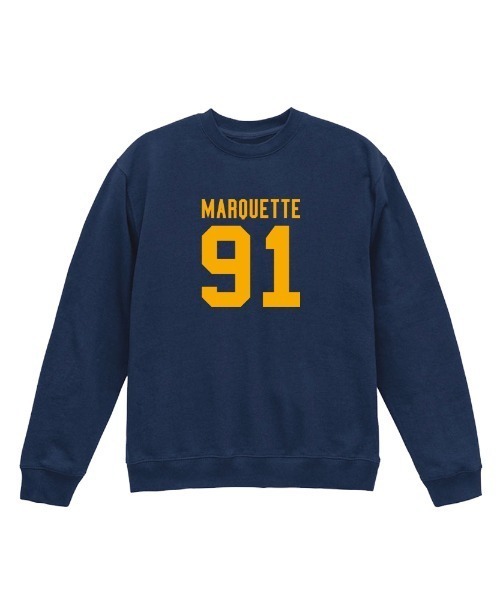 Ol' Basics(オールベーシックス)の「Ol' Basics(オール・ベーシックス) トレーナー スウェット MARQUETTE ロゴ ナンバリング プリント 裏毛 トップス メンズ ユニセックス(スウェット・メンズ・インディゴブルー/モスグリーン/バーガンディー/アッシュ・L/XL/M)」の3枚目の写真