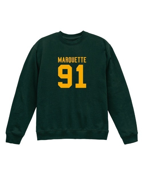 Ol' Basics(オールベーシックス)の「Ol' Basics(オール・ベーシックス) トレーナー スウェット MARQUETTE ロゴ ナンバリング プリント 裏毛 トップス メンズ ユニセックス(スウェット・メンズ・インディゴブルー/モスグリーン/バーガンディー/アッシュ・L/XL/M)」の2枚目の写真