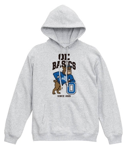 Ol' Basics(オールベーシックス)の「Ol' Basics(オール・ベーシックス) プルパーカー レディース ユニセックス スウェット ブルドッグイラスト ロゴ プリント プルオーバーパーカー フーディー スエット トップス アメカジ(パーカー・レディース・モスグリーン/アッシュ/ホワイト/ブラック・S)」の1枚目の写真