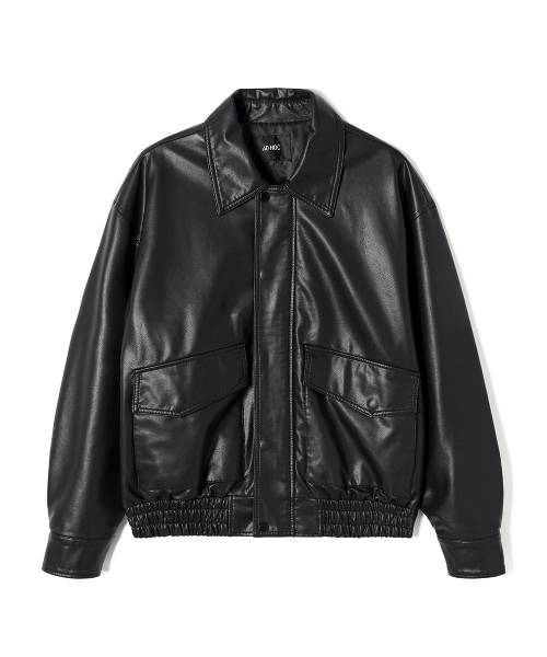 ADHOC(アドホック)の「メンズ フェイクレザー アウトポケット ジャンパー (BLACK) (HC9LE02)(ブルゾン・メンズ・その他・100/105/95)」の1枚目の写真