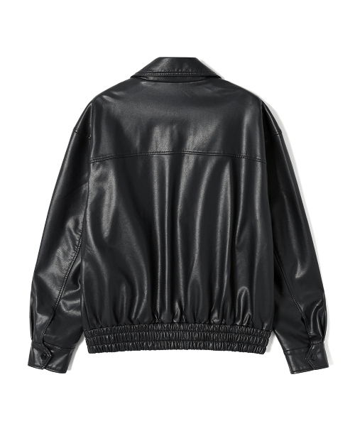 ADHOC(アドホック)の「メンズ フェイクレザー アウトポケット ジャンパー (BLACK) (HC9LE02)(ブルゾン・メンズ・その他・100/105/95)」の2枚目の写真