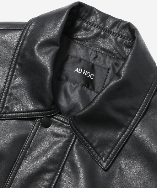 ADHOC(アドホック)の「メンズ フェイクレザー アウトポケット ジャンパー (BLACK) (HC9LE02)(ブルゾン・メンズ・その他・100/105/95)」の3枚目の写真