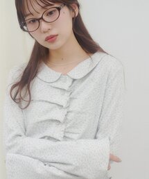 【umm.】衿付きフリルドレープショートカーディガン