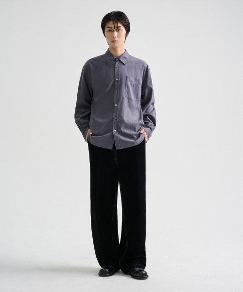 TRIP LE SENS（トリップ ル センス）の「フェイデッドサイドプリーツシャツ_ダイド パープル（シャツ/ブラウス・メンズ・その他・LARGE/SMALL/MEDIUM）」の3枚目の写真