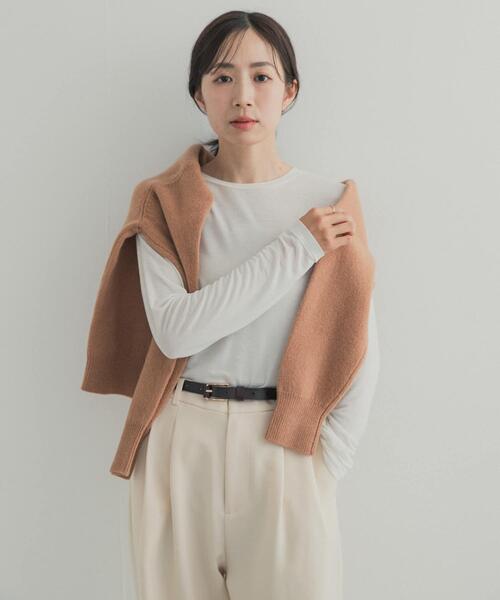 URBAN RESEARCH DOORS(アーバンリサーチドアーズ)の「カシミヤシルク混クルーネックカットソー(Tシャツ/カットソー・レディース・グレー系その他/オフホワイト/ブラック系その他・FREE)」の7枚目の写真