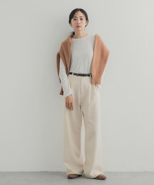 URBAN RESEARCH DOORS(アーバンリサーチドアーズ)の「カシミヤシルク混クルーネックカットソー(Tシャツ/カットソー・レディース・グレー系その他/オフホワイト/ブラック系その他・FREE)」の8枚目の写真