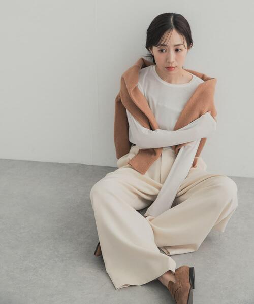 URBAN RESEARCH DOORS(アーバンリサーチドアーズ)の「カシミヤシルク混クルーネックカットソー(Tシャツ/カットソー・レディース・グレー系その他/オフホワイト/ブラック系その他・FREE)」の9枚目の写真