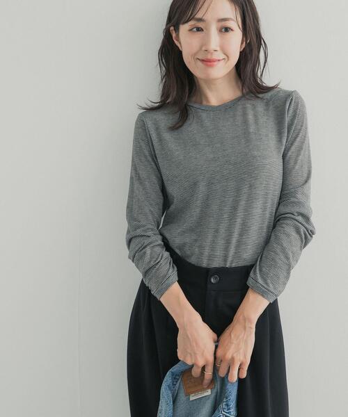 URBAN RESEARCH DOORS(アーバンリサーチドアーズ)の「カシミヤシルク混クルーネックカットソー(Tシャツ/カットソー・レディース・グレー系その他/オフホワイト/ブラック系その他・FREE)」の17枚目の写真