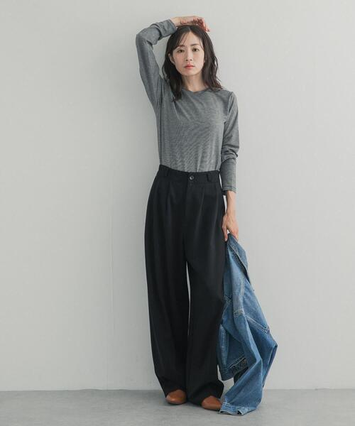 URBAN RESEARCH DOORS(アーバンリサーチドアーズ)の「カシミヤシルク混クルーネックカットソー(Tシャツ/カットソー・レディース・グレー系その他/オフホワイト/ブラック系その他・FREE)」の18枚目の写真