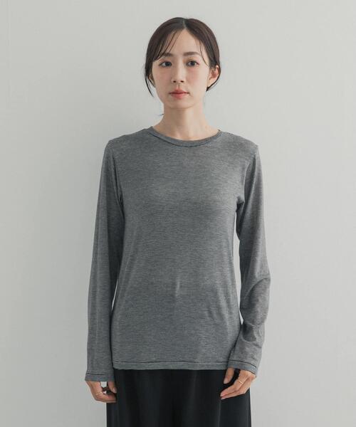 URBAN RESEARCH DOORS(アーバンリサーチドアーズ)の「カシミヤシルク混クルーネックカットソー(Tシャツ/カットソー・レディース・グレー系その他/オフホワイト/ブラック系その他・FREE)」の19枚目の写真