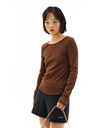 EMIS（イミス）の「(W) RIBBED BOAT NECK LS T-SHIRT（Tシャツ/カットソー）」