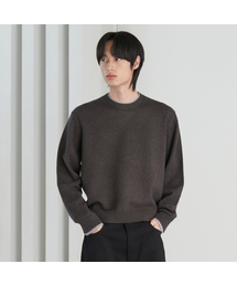 26 FW ウォッシャブルソフトタッチ ラウンドレイヤード クロップドニット (4カラー)