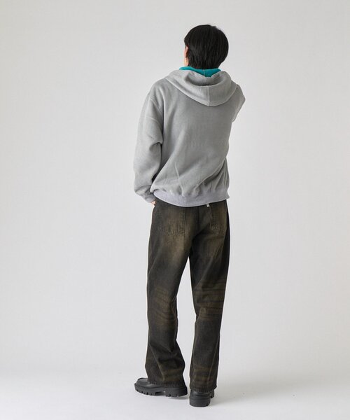 goocy(グーシー)の「【DISCUS】インレイ裏シャギーボンディングフーディー(パーカー・メンズ・ブルー/ブラック/グレー・MEDIUM/LARGE)」の4枚目の写真