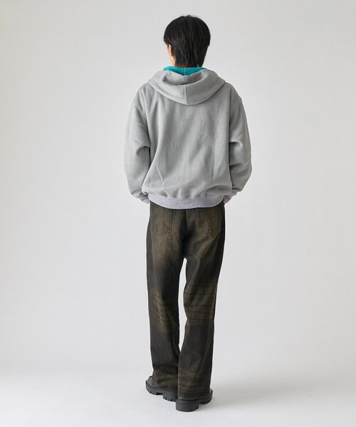 goocy(グーシー)の「【DISCUS】インレイ裏シャギーボンディングフーディー(パーカー・メンズ・ブルー/ブラック/グレー・MEDIUM/LARGE)」の5枚目の写真