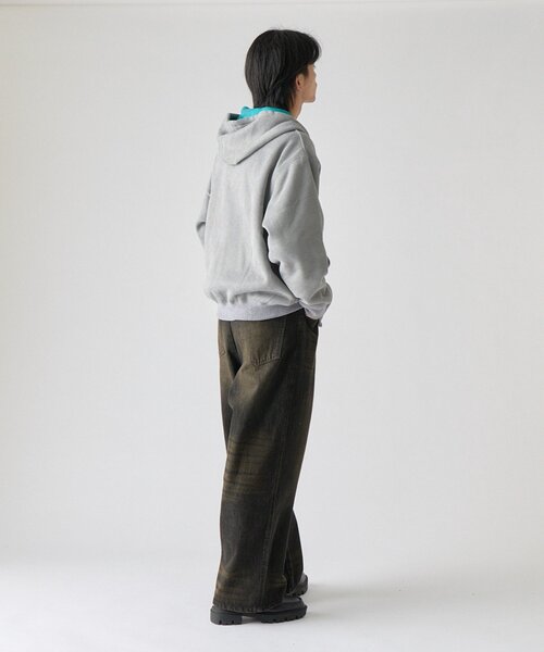 goocy(グーシー)の「【DISCUS】インレイ裏シャギーボンディングフーディー(パーカー・メンズ・ブルー/ブラック/グレー・MEDIUM/LARGE)」の6枚目の写真
