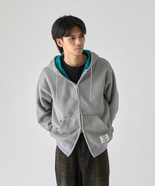 goocy(グーシー)の「【DISCUS】インレイ裏シャギーボンディングフーディー(パーカー・メンズ・ブルー/ブラック/グレー・MEDIUM/LARGE)」の7枚目の写真