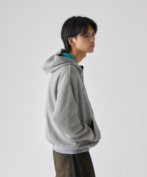 goocy(グーシー)の「【DISCUS】インレイ裏シャギーボンディングフーディー(パーカー・メンズ・ブルー/ブラック/グレー・MEDIUM/LARGE)」の11枚目の写真