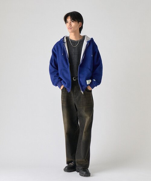 goocy(グーシー)の「【DISCUS】インレイ裏シャギーボンディングフーディー(パーカー・メンズ・ブルー/ブラック/グレー・MEDIUM/LARGE)」の13枚目の写真