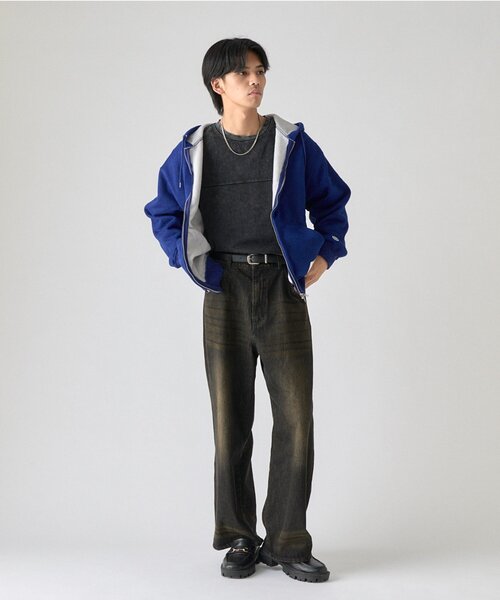 goocy(グーシー)の「【DISCUS】インレイ裏シャギーボンディングフーディー(パーカー・メンズ・ブルー/ブラック/グレー・MEDIUM/LARGE)」の14枚目の写真
