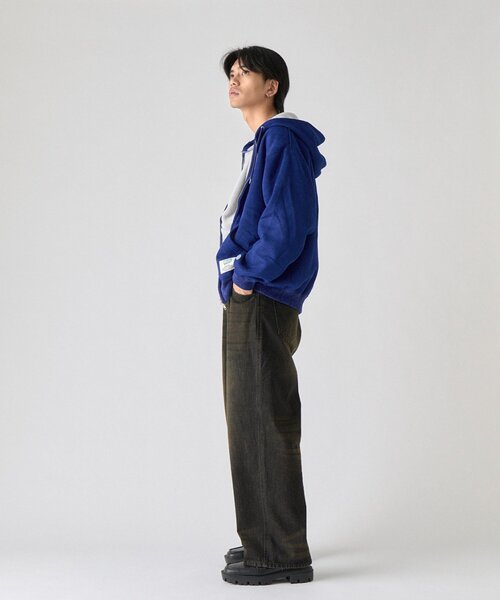 goocy(グーシー)の「【DISCUS】インレイ裏シャギーボンディングフーディー(パーカー・メンズ・ブルー/ブラック/グレー・MEDIUM/LARGE)」の15枚目の写真
