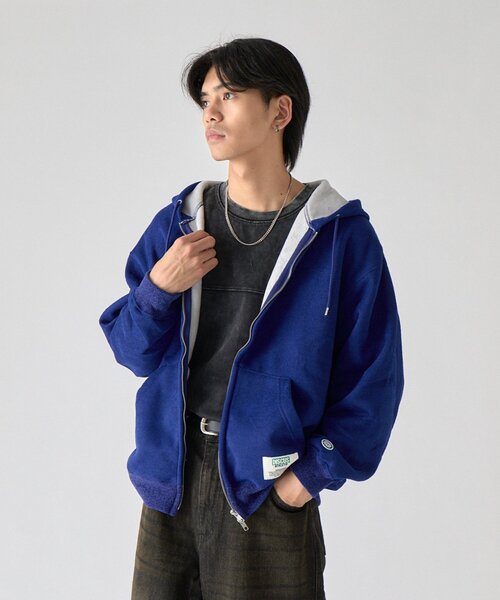 goocy(グーシー)の「【DISCUS】インレイ裏シャギーボンディングフーディー(パーカー・メンズ・ブルー/ブラック/グレー・MEDIUM/LARGE)」の21枚目の写真