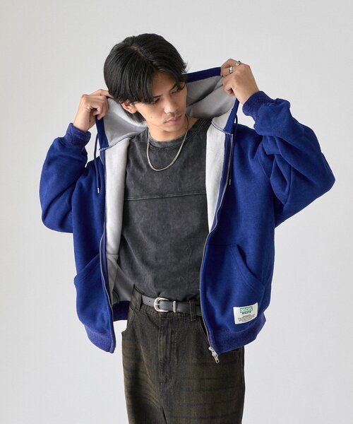 goocy(グーシー)の「【DISCUS】インレイ裏シャギーボンディングフーディー(パーカー・メンズ・ブルー/ブラック/グレー・MEDIUM/LARGE)」の22枚目の写真
