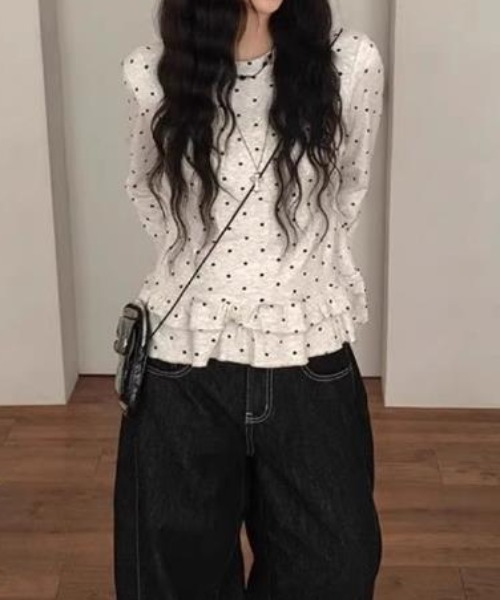 semplice(センプリチェ)の「カットソー【韓国ファッション】(Tシャツ/カットソー・レディース・グレー・L/M)」の2枚目の写真
