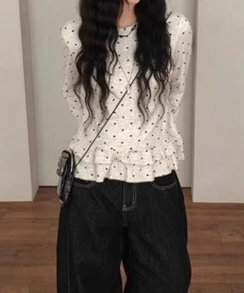semplice(センプリチェ)の「カットソー【韓国ファッション】(Tシャツ/カットソー・レディース・グレー・L/M)」の3枚目の写真