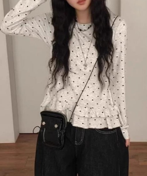 semplice(センプリチェ)の「カットソー【韓国ファッション】(Tシャツ/カットソー・レディース・グレー・L/M)」の5枚目の写真