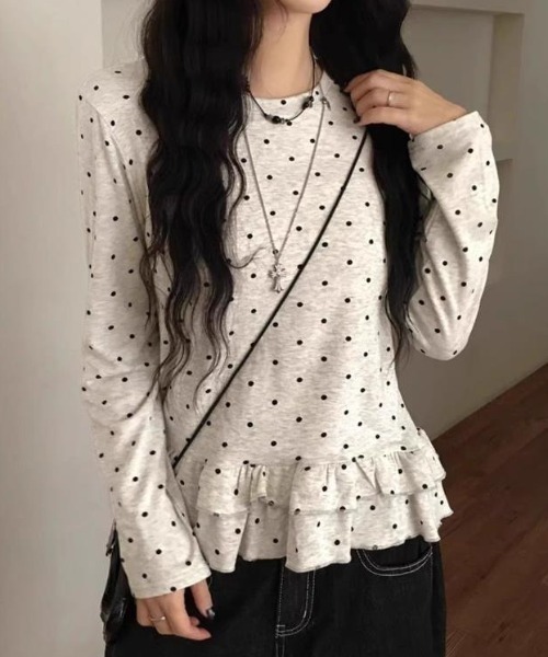 semplice(センプリチェ)の「カットソー【韓国ファッション】(Tシャツ/カットソー・レディース・グレー・L/M)」の7枚目の写真