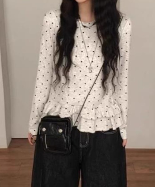semplice(センプリチェ)の「カットソー【韓国ファッション】(Tシャツ/カットソー・レディース・グレー・L/M)」の8枚目の写真