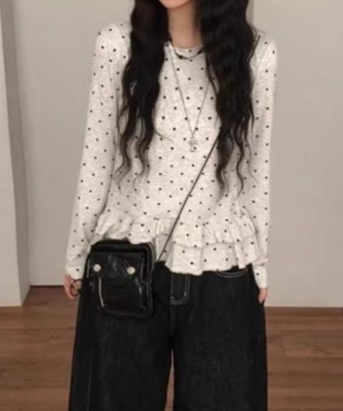 semplice(センプリチェ)の「カットソー【韓国ファッション】(Tシャツ/カットソー・レディース・グレー・L/M)」の9枚目の写真
