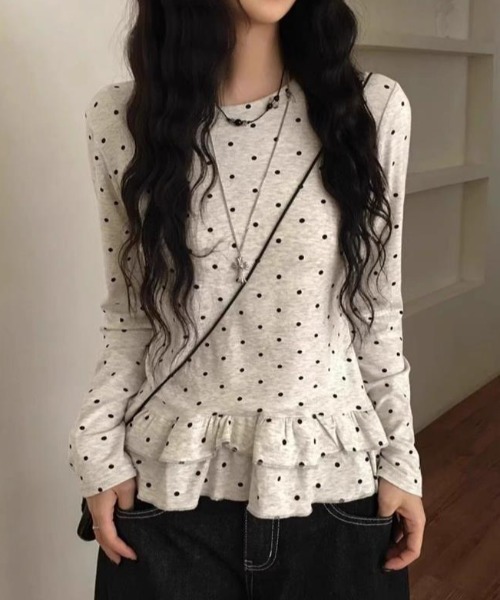 semplice(センプリチェ)の「カットソー【韓国ファッション】(Tシャツ/カットソー・レディース・グレー・L/M)」の10枚目の写真