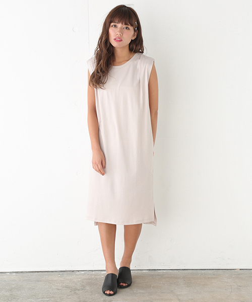 SLY（スライ）の「COTTON リヨセル MIDI OP-S（ワンピース・レディース・ホワイト/ライトブルー/ブラック/ライトベージュ/オレンジ・FREE）」の4枚目の写真