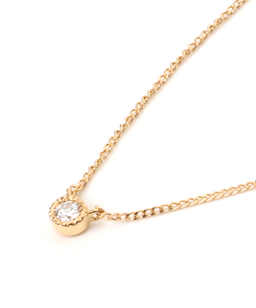 ミル打ちフクリン留めダイヤネックレス（ネックレス）｜little emblem（リトルエンブレム）