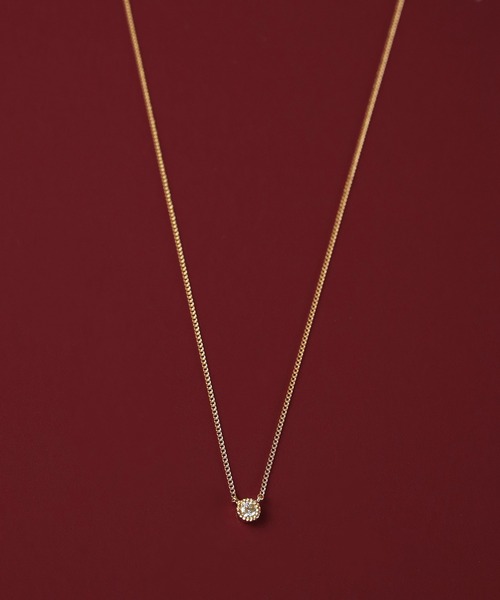 ミル打ちフクリン留めダイヤネックレス（ネックレス）｜little emblem（リトルエンブレム）