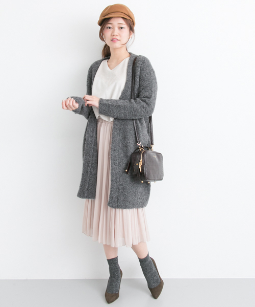 URBAN RESEARCH(アーバンリサーチ)の「UR アルパカブークレガウン(カーディガン/ボレロ・レディース・ライトグレー/チャコールグレー/ベージュ・FREE)」の15枚目の写真