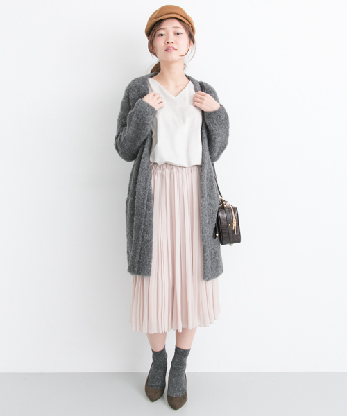 URBAN RESEARCH(アーバンリサーチ)の「UR アルパカブークレガウン(カーディガン/ボレロ・レディース・ライトグレー/チャコールグレー/ベージュ・FREE)」の14枚目の写真
