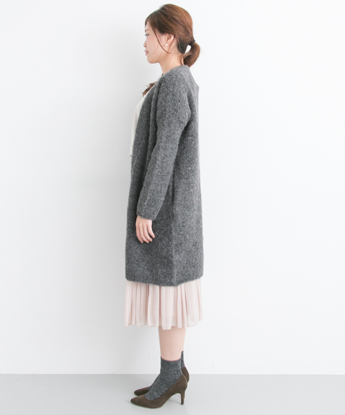 URBAN RESEARCH(アーバンリサーチ)の「UR アルパカブークレガウン(カーディガン/ボレロ・レディース・ライトグレー/チャコールグレー/ベージュ・FREE)」の12枚目の写真