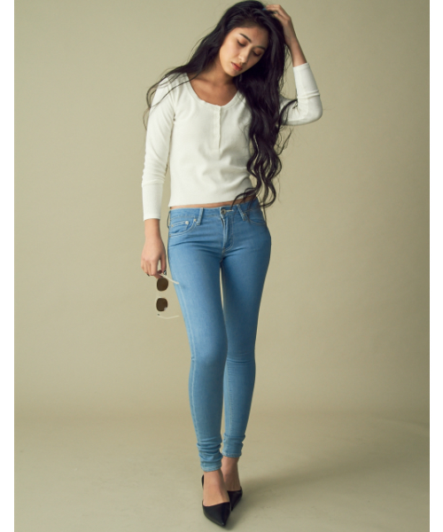 GYDA（ジェイダ）の「ワンウォッシュスキニ－デニムパンツ（デニムパンツ・レディース・ブラック/ライトブルー/インディゴブルー・X-SMALL/XX-SMALL/SMALL/MEDIUM）」の18枚目の写真