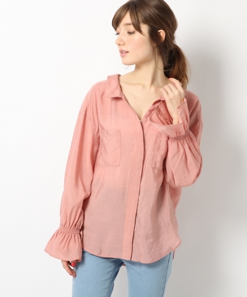 Heather(ヘザー)の「スキッパーフリルシャツ 747706(シャツ/ブラウス・レディース・ホワイト/ピンク系その他/カーキ/ライトピンク・FREE)」の3枚目の写真