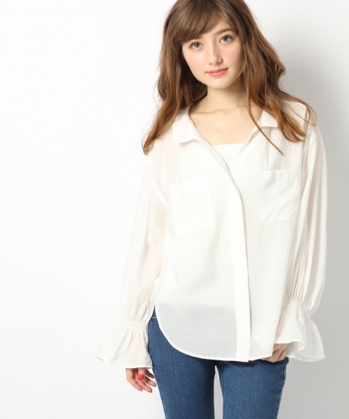 Heather(ヘザー)の「スキッパーフリルシャツ 747706(シャツ/ブラウス・レディース・ホワイト/ピンク系その他/カーキ/ライトピンク・FREE)」の15枚目の写真