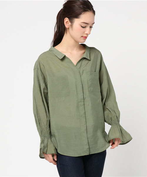 Heather(ヘザー)の「スキッパーフリルシャツ 747706(シャツ/ブラウス・レディース・ホワイト/ピンク系その他/カーキ/ライトピンク・FREE)」の16枚目の写真