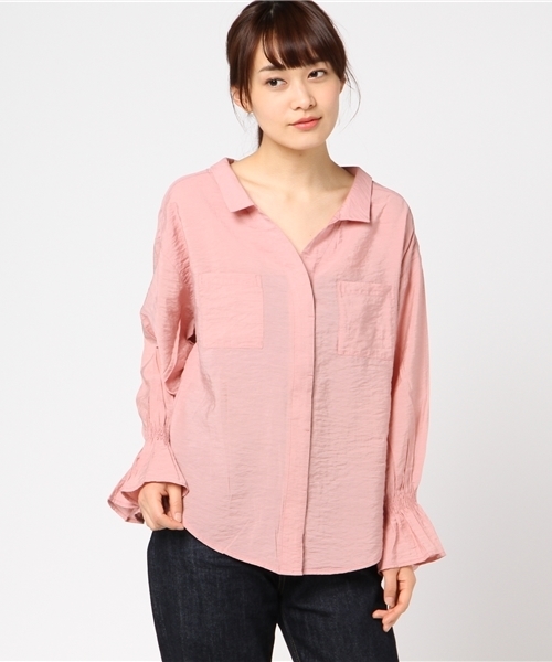 Heather(ヘザー)の「スキッパーフリルシャツ 747706(シャツ/ブラウス・レディース・ホワイト/ピンク系その他/カーキ/ライトピンク・FREE)」の17枚目の写真