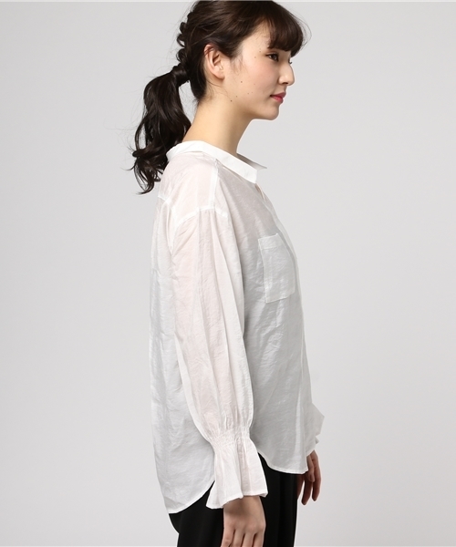 Heather(ヘザー)の「スキッパーフリルシャツ 747706(シャツ/ブラウス・レディース・ホワイト/ピンク系その他/カーキ/ライトピンク・FREE)」の6枚目の写真