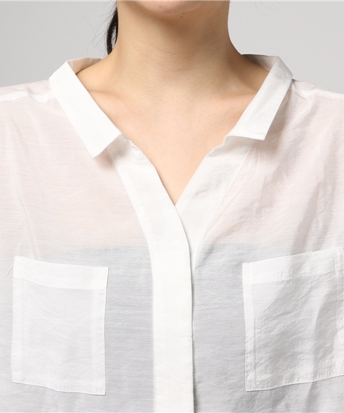 Heather(ヘザー)の「スキッパーフリルシャツ 747706(シャツ/ブラウス・レディース・ホワイト/ピンク系その他/カーキ/ライトピンク・FREE)」の8枚目の写真