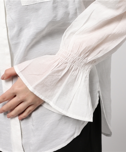 Heather(ヘザー)の「スキッパーフリルシャツ 747706(シャツ/ブラウス・レディース・ホワイト/ピンク系その他/カーキ/ライトピンク・FREE)」の9枚目の写真