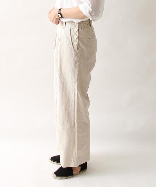 coen（コーエン）の「コットンピケストライプマリンワイドパンツ（その他パンツ・レディース・ベージュ/ネイビー・MEDIUM/LARGE）」の13枚目の写真